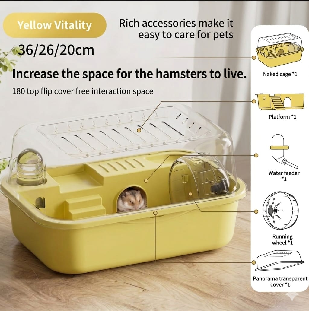 Hamster Cage 3 Large Hamster Cage with Wheel