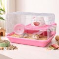 Pink double layer hamster cage, 43 x 30 x 33 cm